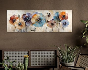 Kleurrijke Bloemen | Kleurrijk Bloemen Canvas van De Mooiste Kunst