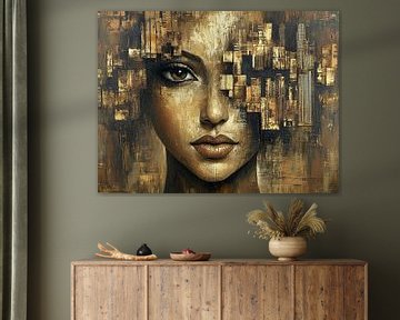 Vrouw Geometrie | Industrial Femme Abstract van Blikvanger Schilderijen