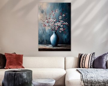 Blumen Stillleben Blau | Flüsternde Azurblaue Ruhe von Kunst Laune