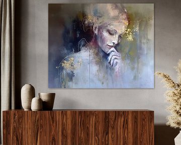 Gold Dust Memories van Abstract Schilderij