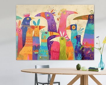 Vogelkunst | Whimsical Beaks van ARTEO Schilderijen