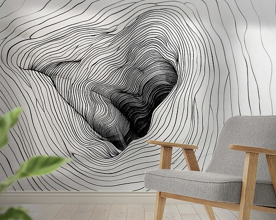 Voorbeeld van het werk in een kamer