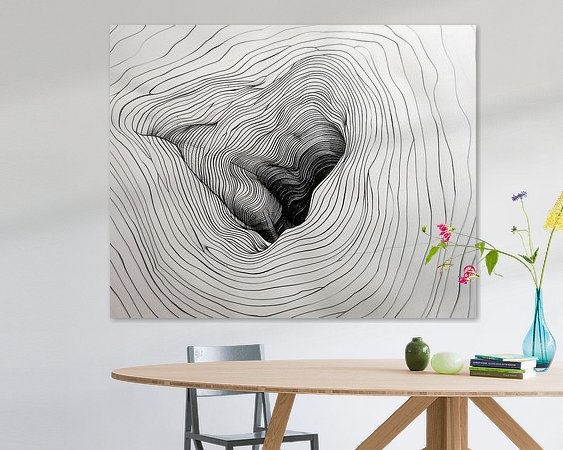 Voorbeeld van het werk in een kamer