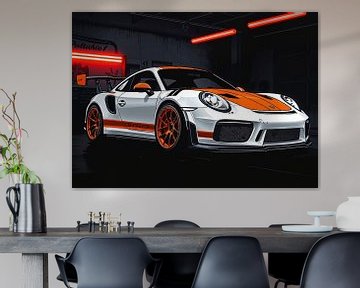 Porsche 911 GT3 RS White Orange by MIROKKU