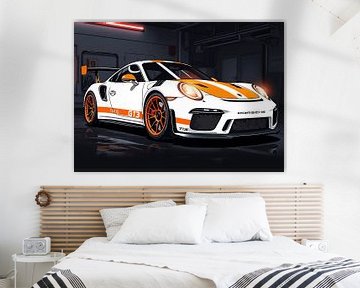 Porsche 911 GT3 RS White Orange 2 by MIROKKU