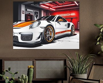 Porsche 911 GT3 RS White Orange 3 by MIROKKU