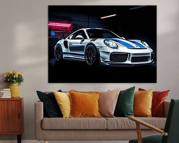 Porsche 911 GT3 RS White Blue 2 by MIROKKU