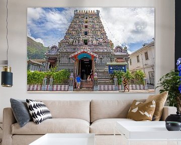 Hindoetempel in Victoria, de hoofdstad van de Seychellen van t.ART