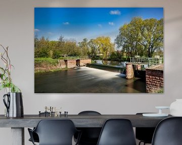 A view of a river with weir near Sangerhausen by Andreas Völkel