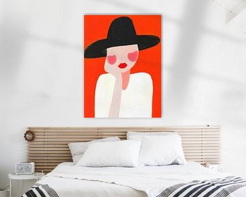 Femme aux fards rouges