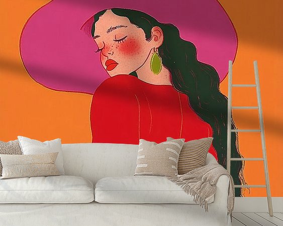Voorbeeld van het werk in een kamer