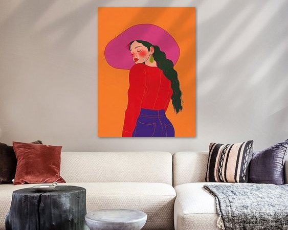 Voorbeeld van het werk in een kamer