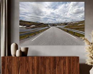 Road through barren Norwegian landscape by Studio17