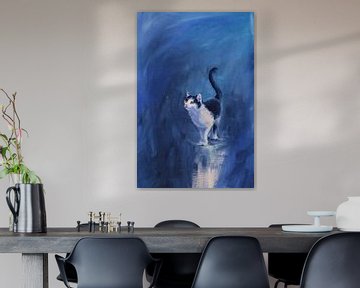 Glückliche Tuxedo Katze