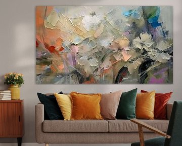 Modern Abstract:  Bloemen in pasteltinten van Studio Pieternel