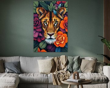 Lioness floral by Liona Toussaint