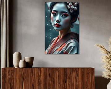 Japanische Kunst mit Geisha-Frau von Egon Zitter