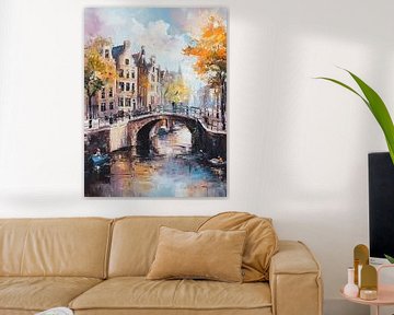 Schilderij Amsterdam modern van Abstract Schilderij
