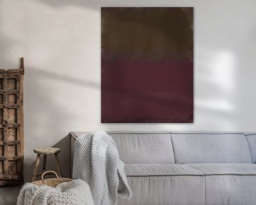 Warm donkerbruin en rood. Kleurenveldschilderij geïnspireerd door Mark Rothko. van Dina Dankers