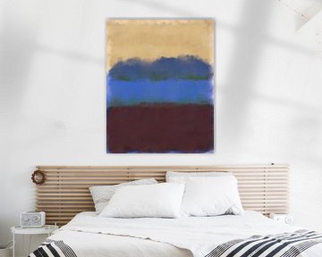 Geel, kobaltblauw, paars. Schilderij geïnspireerd door Mark Rothko. van Dina Dankers