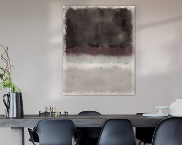 Zwart, warm bruin, wit, grijs. Kleurenveldschilderij geïnspireerd door Mark Rothko. van Dina Dankers