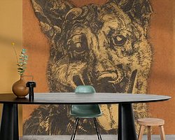 Voorbeeld van het werk in een kamer