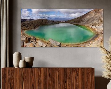 Het Emerald Lake op de Tongariro Track in Nieuw-Zeeland van Andreas Peters