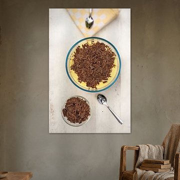 Kochpudding mit Schokoladenraspeln