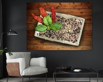 Pepper mix in a wooden basket by SusaZoom