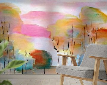 Figurative painting of a tree landscape - 1. Series: Nature in pastel shades by Studio Pieternel