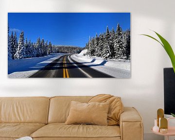 A country road in winter by Claude Laprise