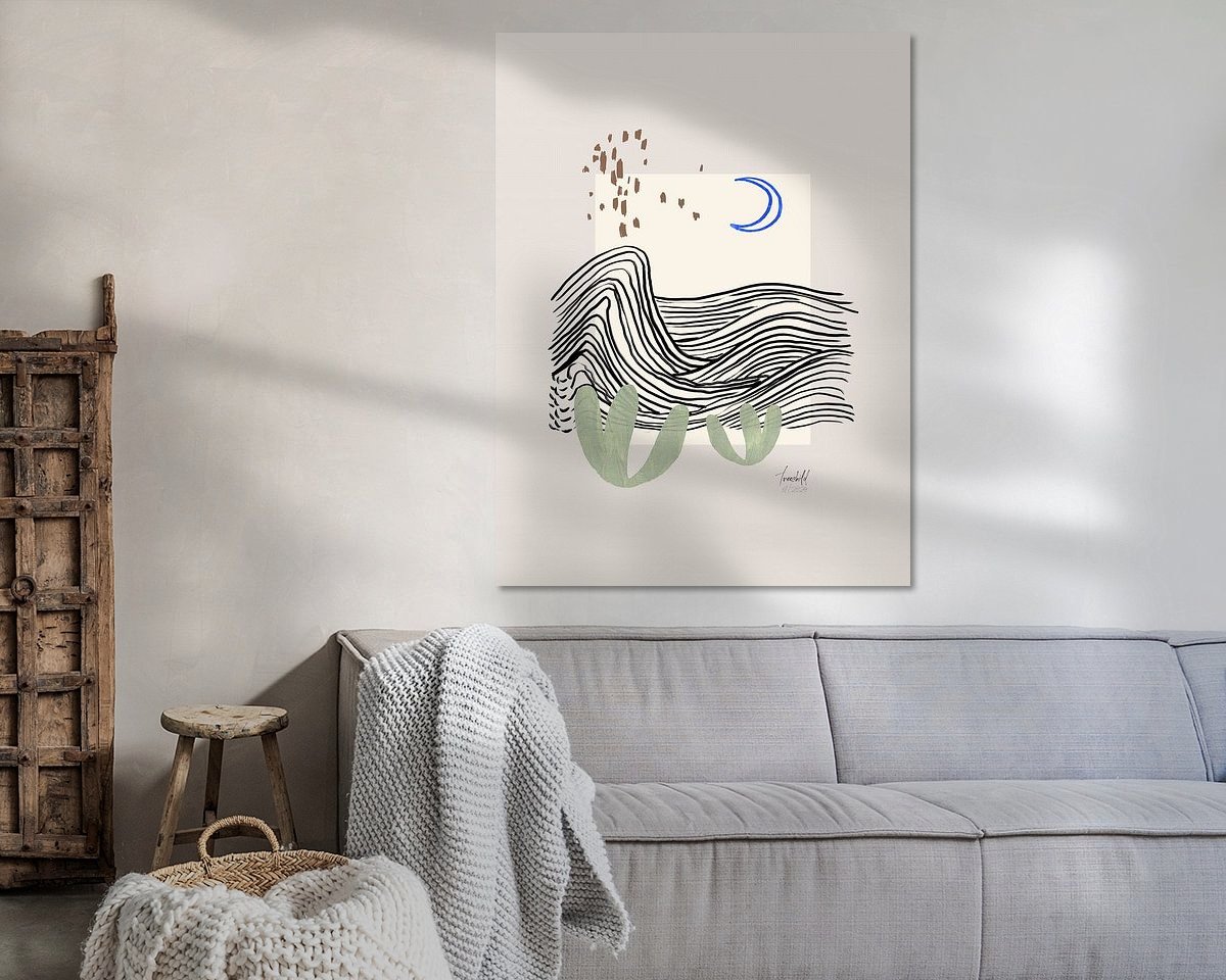 Voorbeeld van het werk in een kamer