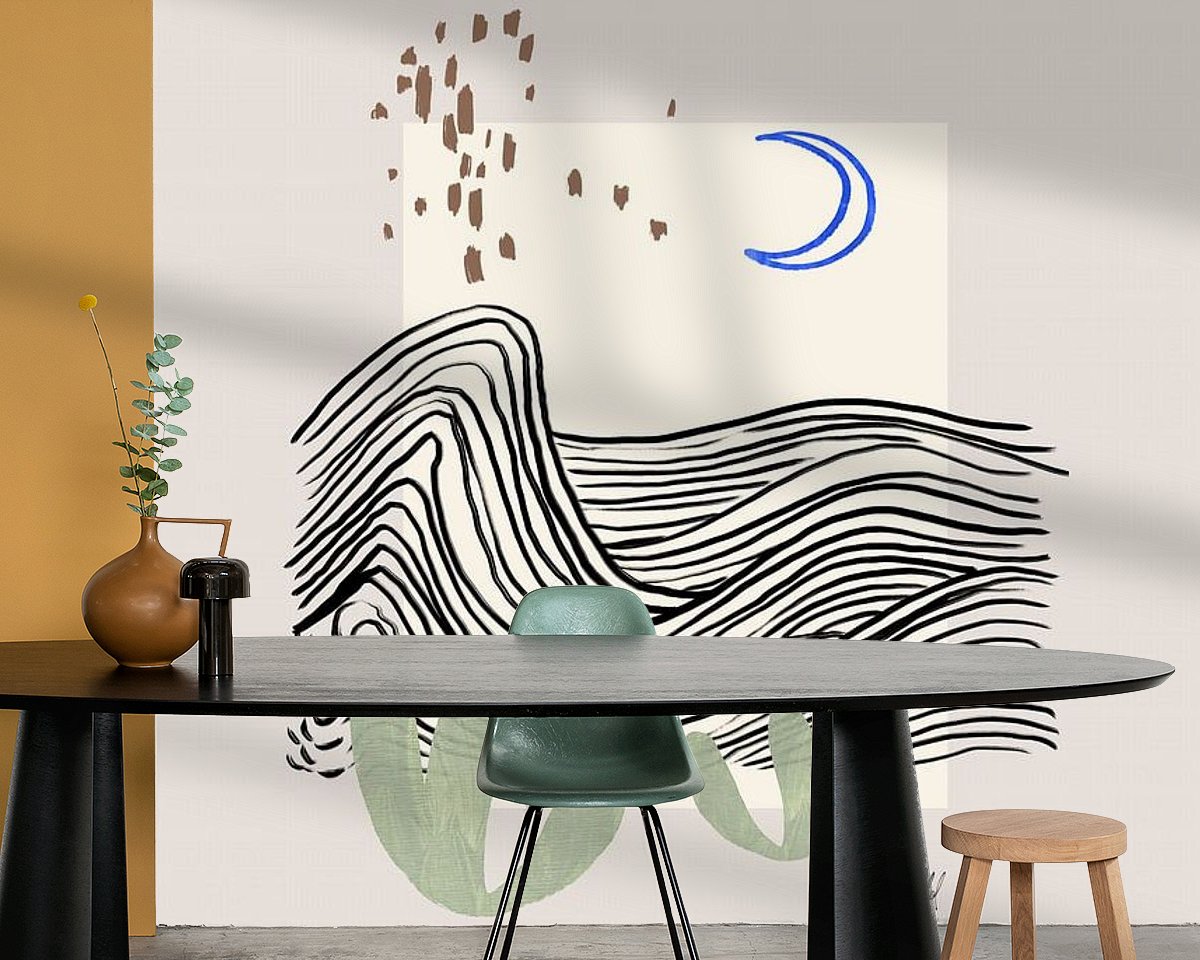 Voorbeeld van het werk in een kamer