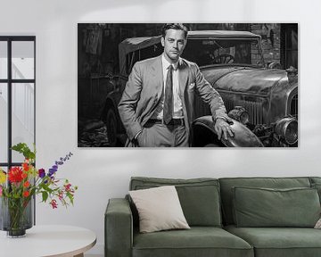 Independent American Man. Old American 1920s on a classic car art design by Animaflora PicsStock