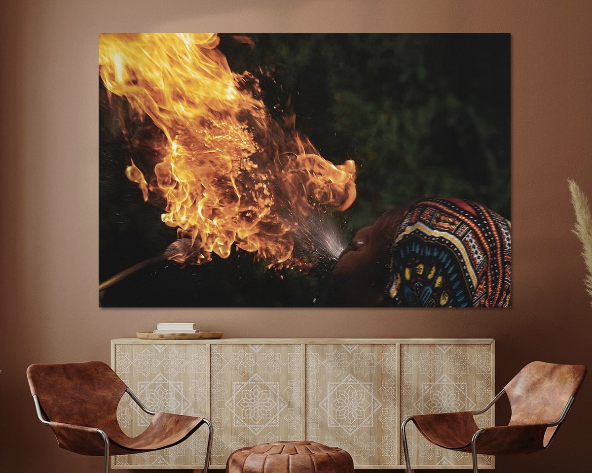Voorbeeld van het werk in een kamer