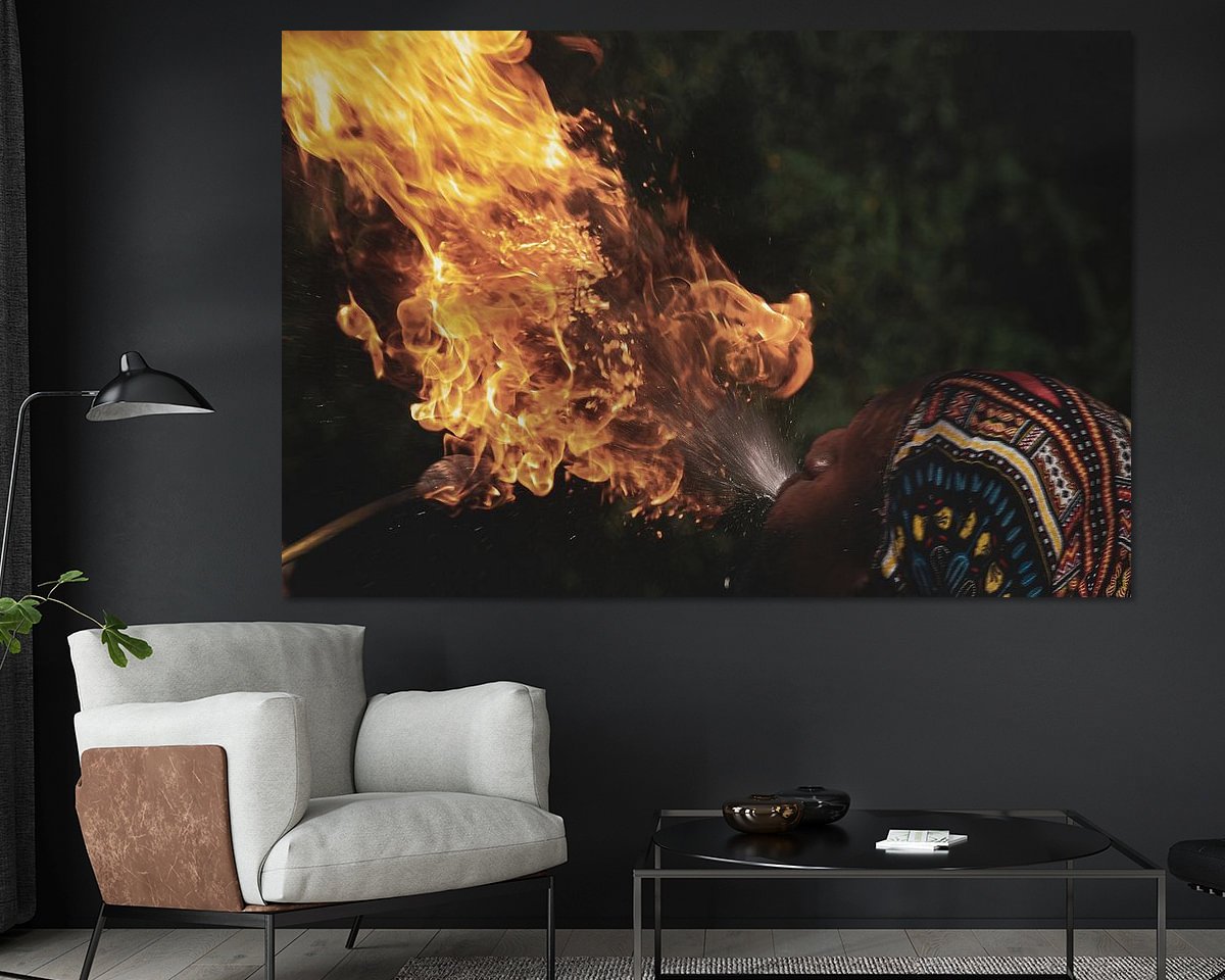 Voorbeeld van het werk in een kamer