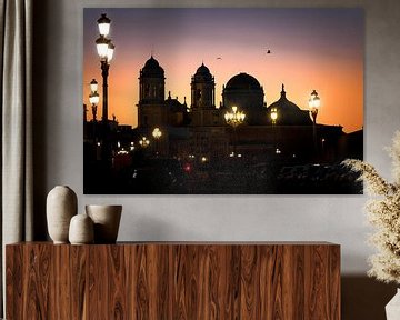 De kathedraal van Cádiz in het ochtendlicht van Voss fotografie