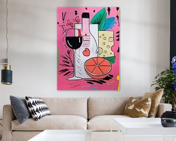 Wine & Cheese Collage