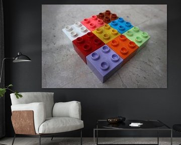 Nine (9) square toy blocks colourful (rotation 2)