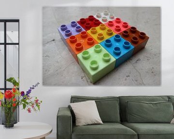 Nine (9) square toy blocks colourful (rotation 3)