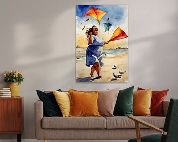 Cosy lady and a kite by De gezellige Dames