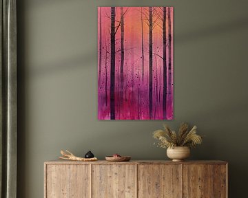 Neon Forest Whisper van Abstract Schilderij