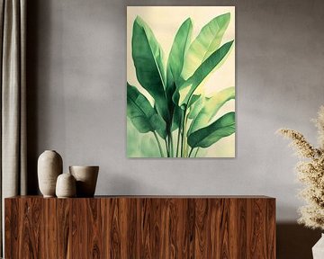 Tropical banana leaves nature art