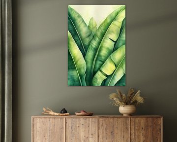 Tropical banana leaves nature art