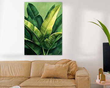 Tropical banana leaves nature art