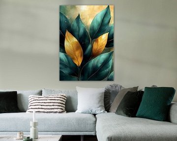 Tropische bladeren natuur kunst van JBJart Justyna Jaszke