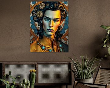 Painting of a man after Klimt by Liona Toussaint