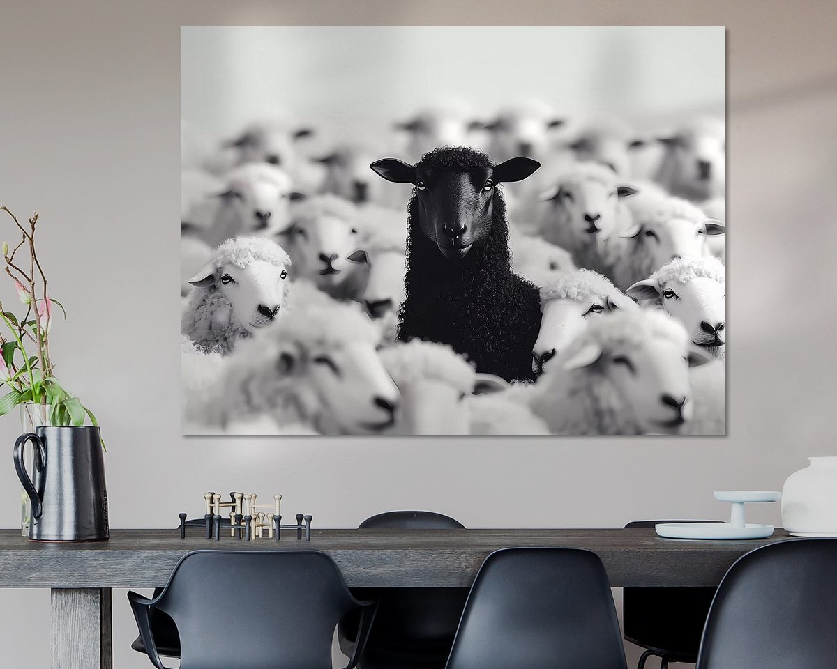 Voorbeeld van het werk in een kamer