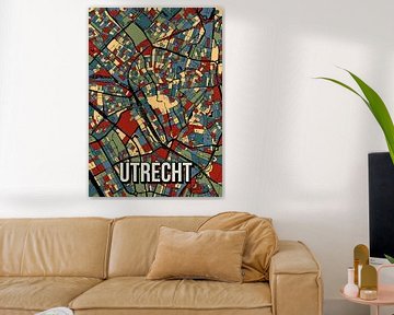 Utrecht Aardetint Stadskaart Plattegrond Kaart van Jorn van Hezik