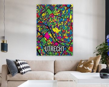 Utrecht Pop Art Stadskaart Plattegrond van Jorn van Hezik